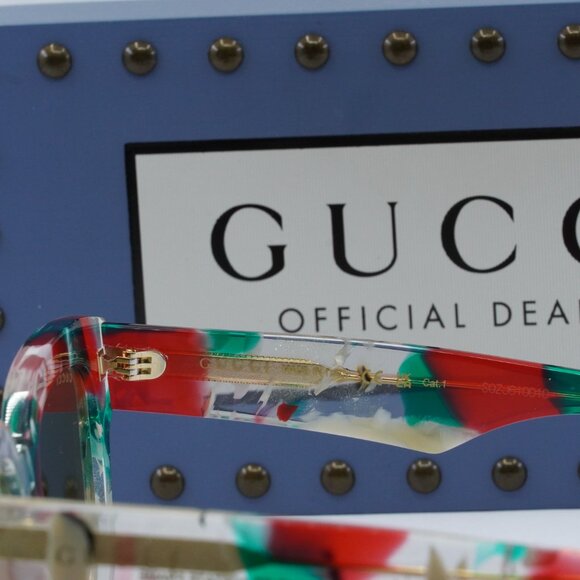 Gucci GG1624S 002 Square Sunglasses - Glitter Web Crystal/Nicotine - Picture 5 of 11